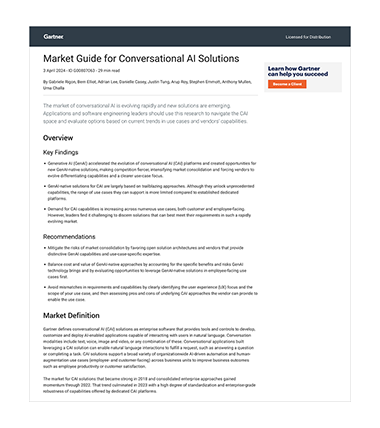 Gartner Market Guide for Conversational AI Solutions